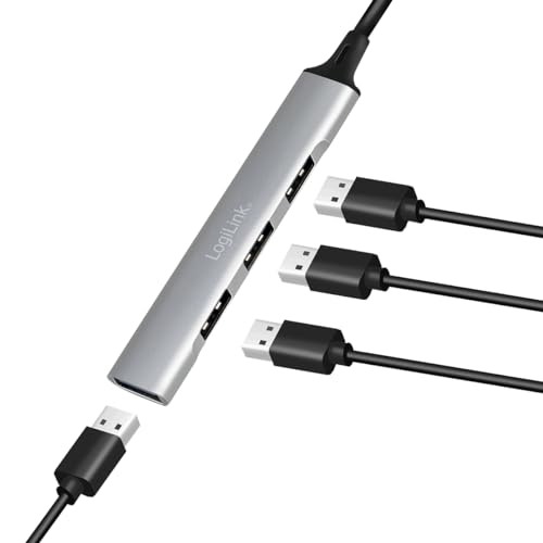 "Eleganz trifft Funktion: 4-Port USB 3.0 Slim-Hub in edlem Grau"