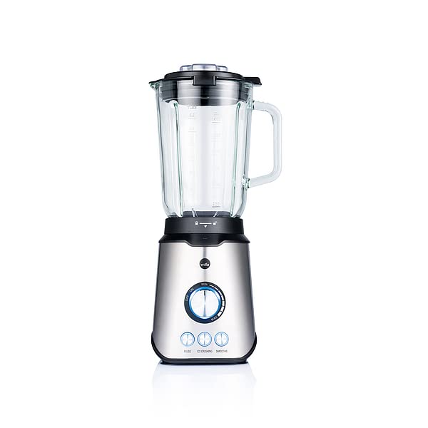 "Leistungsstarker Mixer: 1,5l Glaskrug für perfekte Smoothies, silber"