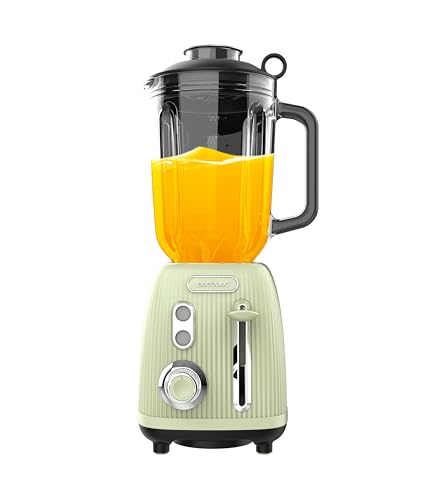 "Entdecken Sie den Retro-Standmixer: 1,5L in Green, 1200W für feine Mixe!"