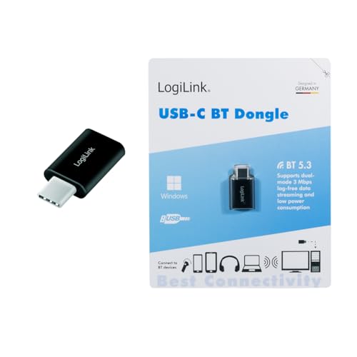 "Stabile Verbindung: USB-C Bluetooth-Adapter mit 20m Reichweite in Schwarz"