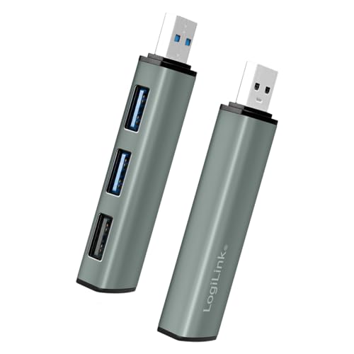 "Erweitern Sie Ihr Büro: 3-Port USB Hub in schickem Grau für schnelles Plug & Play"