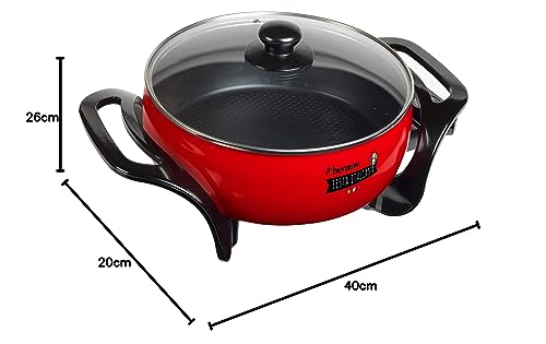 "Genussvolle Partys: XL-Red Multifunktionspfanne mit Glasdeckel, 1500W"