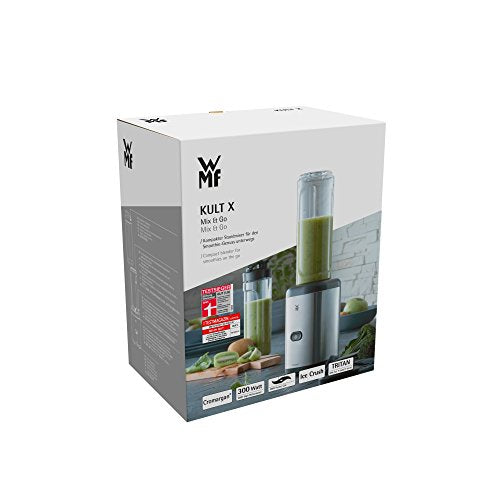 "Mix & Go: 300W Silberner Mini Smoothie Maker mit 600ml Trinkflasche"