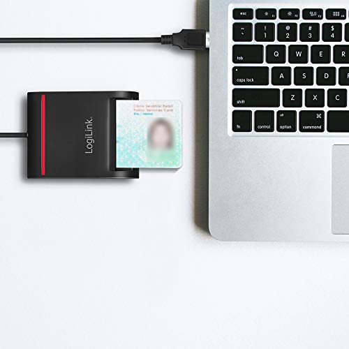 "USB Smart-ID Kartenleser: Ideal für eID & Online-Banking, Schwarz"