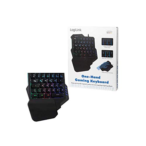 "Erlebe den Komfort: Ergonomische einhändige Gaming Tastatur in Schwarz"