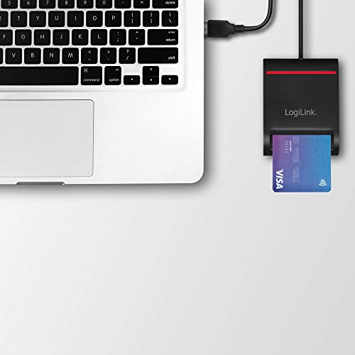 "USB Smart-ID Kartenleser: Ideal für eID & Online-Banking, Schwarz"