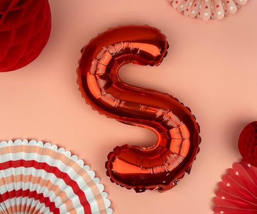Folienballon Buchstabe S in Metallic Rot - 35 cm