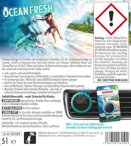 "Kristallklarer Sichtschutz: 5L gebrauchsfertiger Ocean-Fresh Scheibenreiniger"