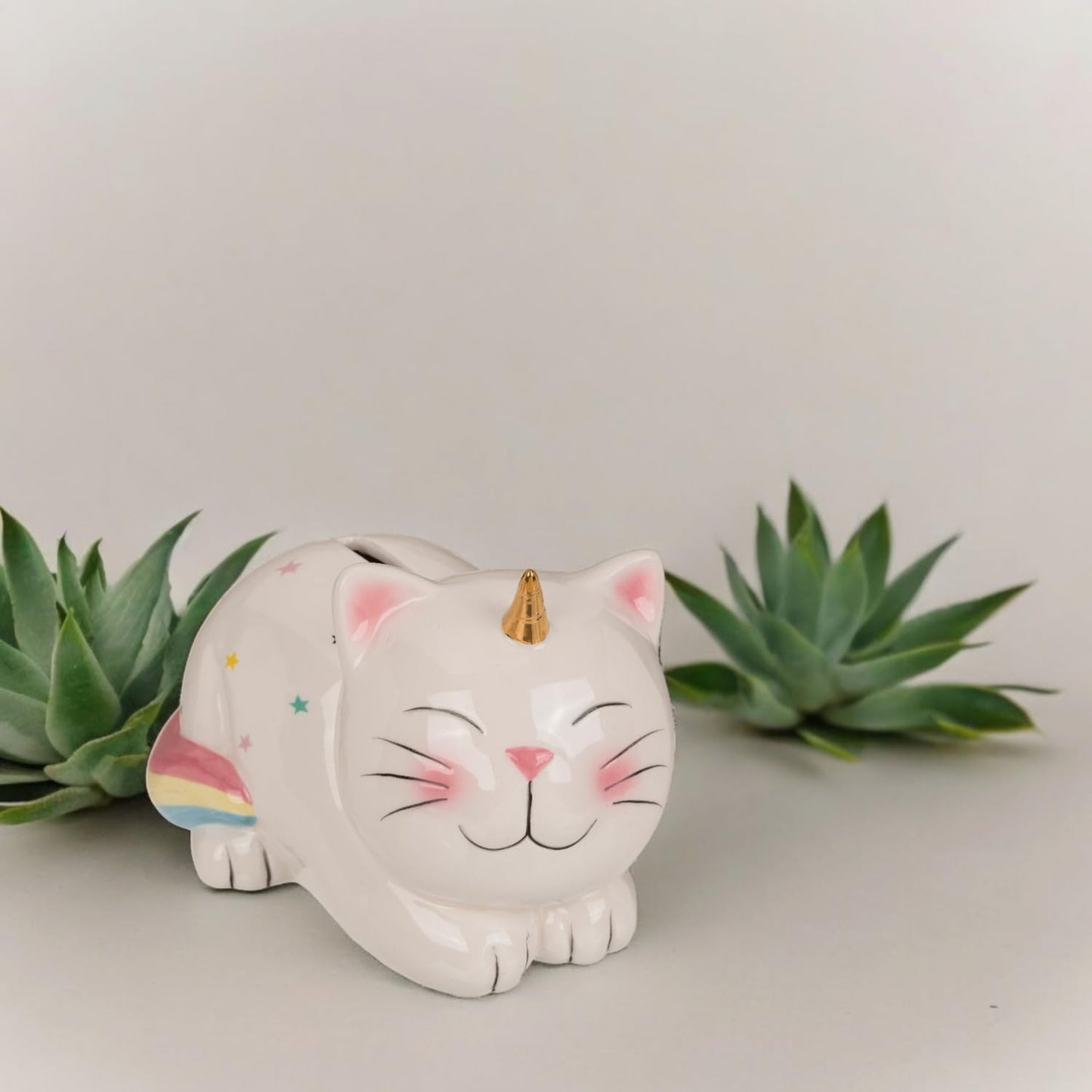 Blau Einhornkatze Spardose 17 cm – Magische Aufbewahrung