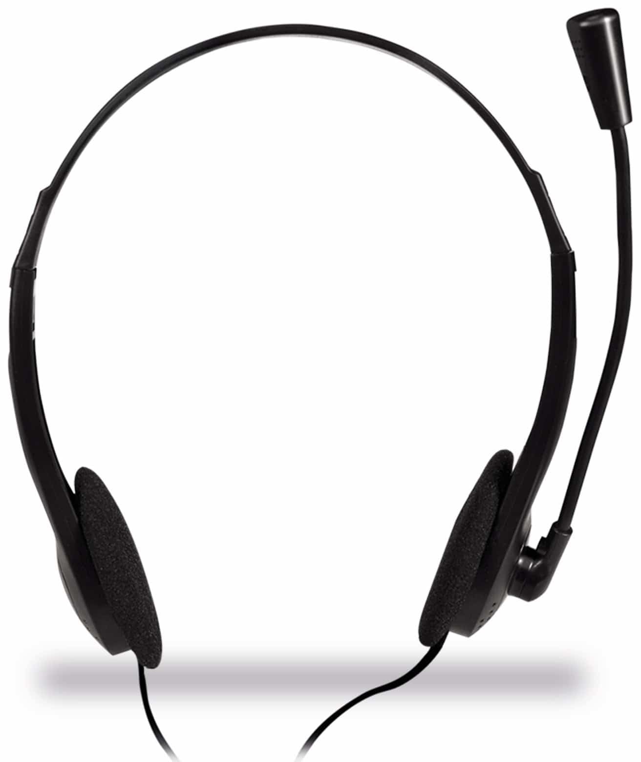 "Glasklare Gespräche: Schwarz Stereo-Headset für VoIP und Telefonkonferenzen"