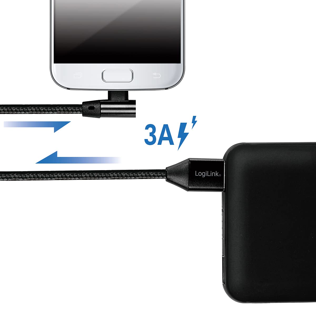 "Flexibles USB-Kabel: 0,3m schwarz mit abgewinkeltem Stecker für Komfort!"