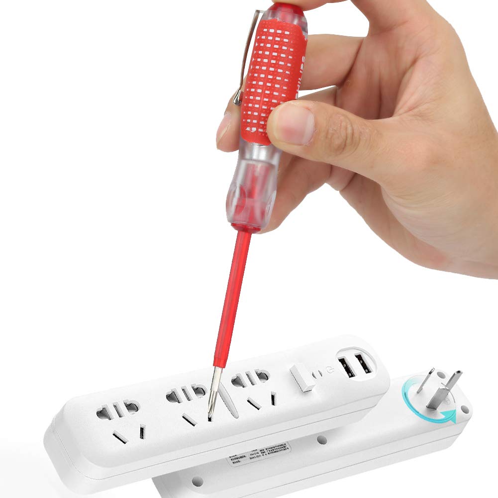 "Praktischer Helfer: Roter Elektro-Tester mit rutschfestem Griff für Sicherheit"