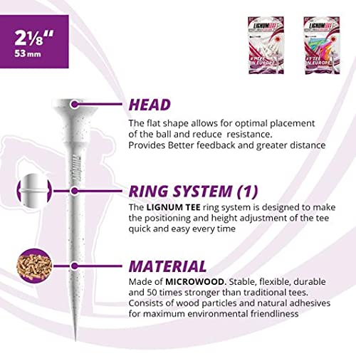 "Präzise Höhenkontrolle: 16x Weiße Golf Tees mit Ringsystem für perfekten Abschlag"