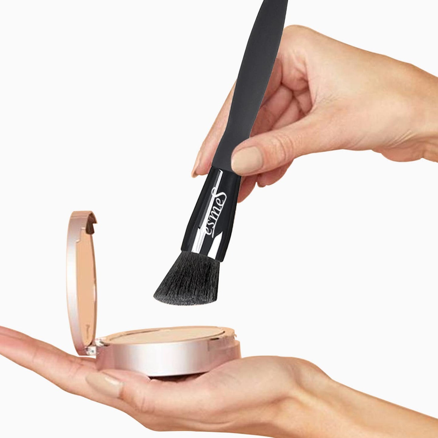 esmeS Make-up Pinselset – 9-teiliges Schminkpinsel Set für Anfänger & Profis | Hochwertige Synthetische Gesichtspinsel | Exquisites Design | Perfektes Geschenk für Frauen | Mattschwarz