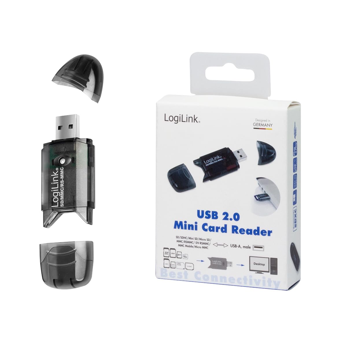 "Kompakt und praktisch: Mini USB Cardreader für SD/MMC - Schwarz"