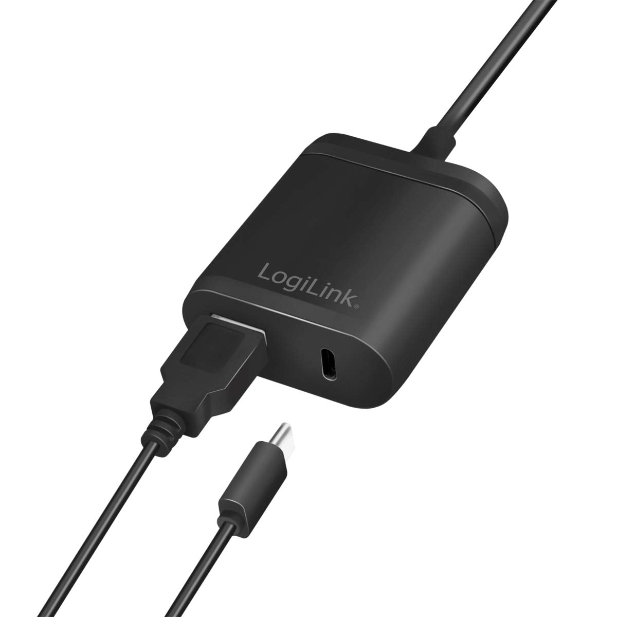"Komfortabel Laden: 1,5m USB-C Adapter für 2 Geräte gleichzeitig, Schwarz"