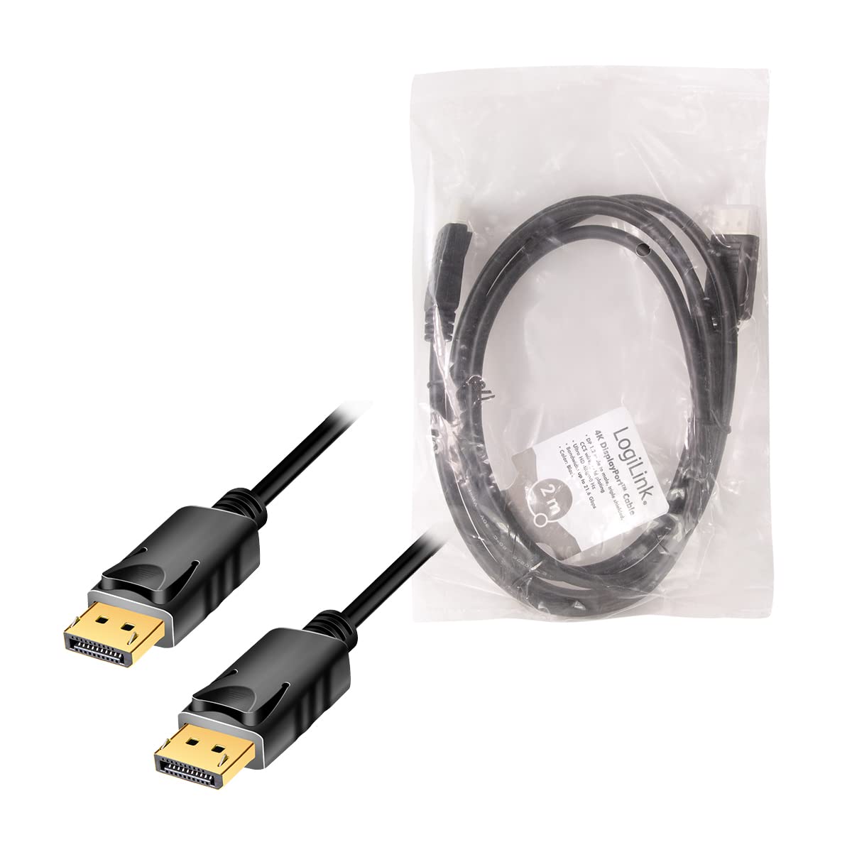 "Erleben Sie 4K: 2m schwarzes DisplayPort-Kabel für brillantes Streaming!"