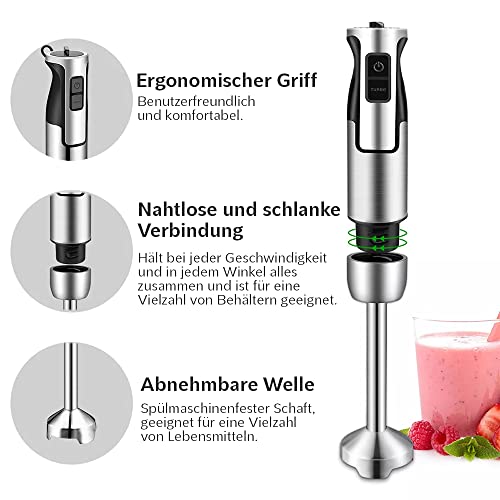 "Leistungsstarker 1200W Stabmixer Set mit 9 Zubehörteilen – Kochen leicht gemacht!"