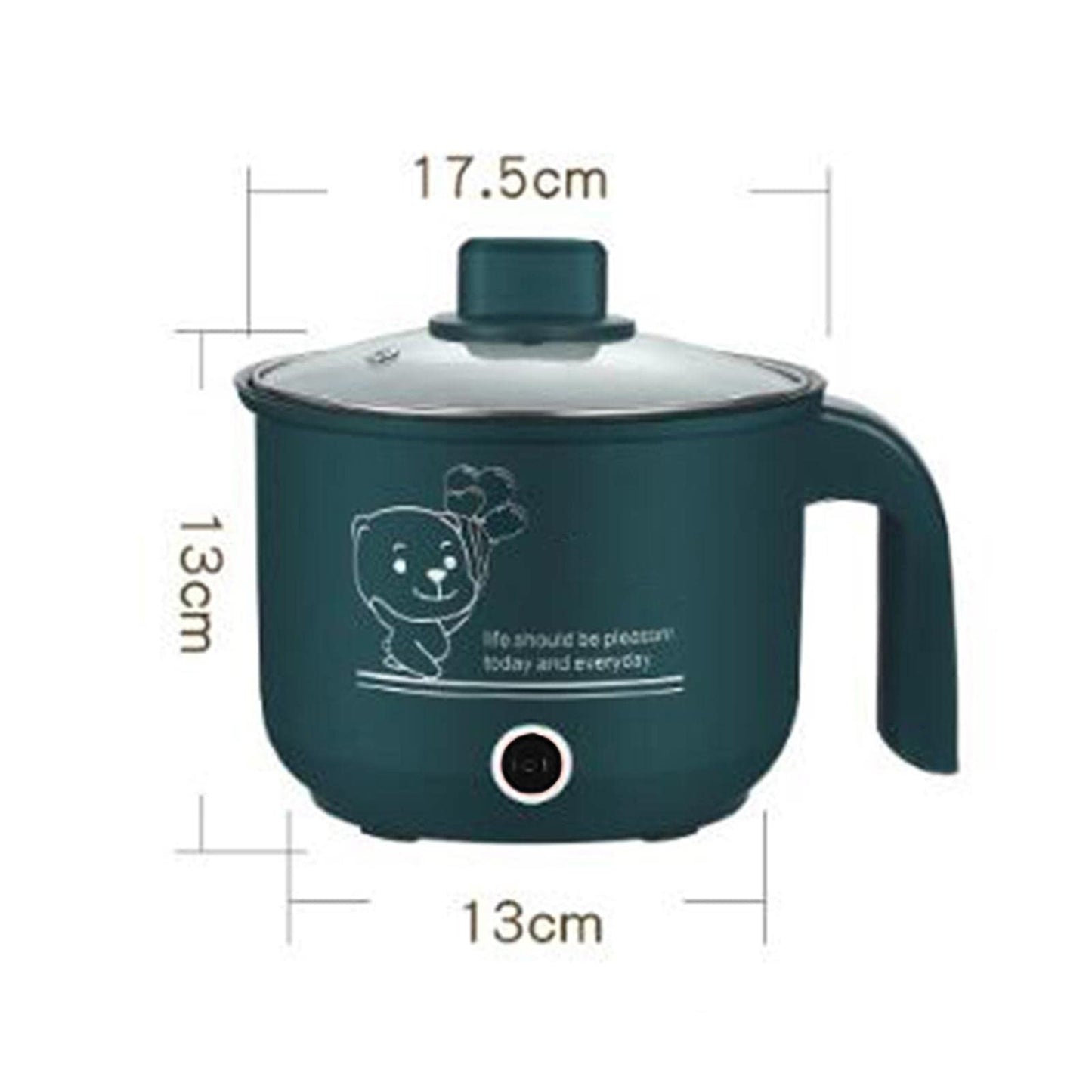 "Multifunktionaler Mini Hot Pot: Tragbarer Elektro-Nudelkocher in Grün"