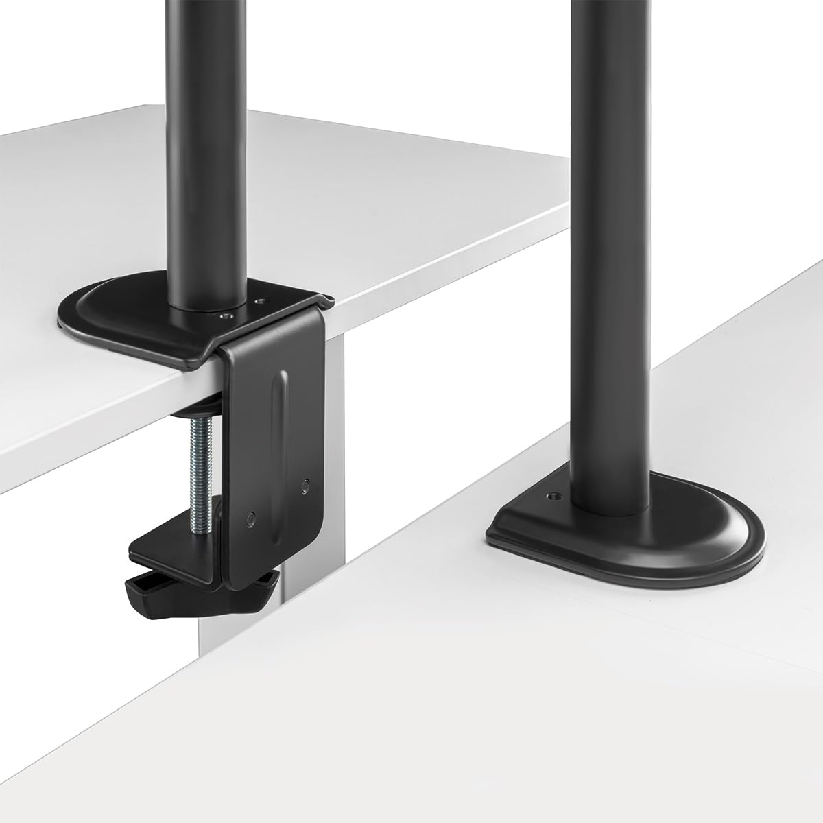 "Optimale Sicht: Schwarze Halterung für 2 Monitore und 1 Notebook/Tablets"