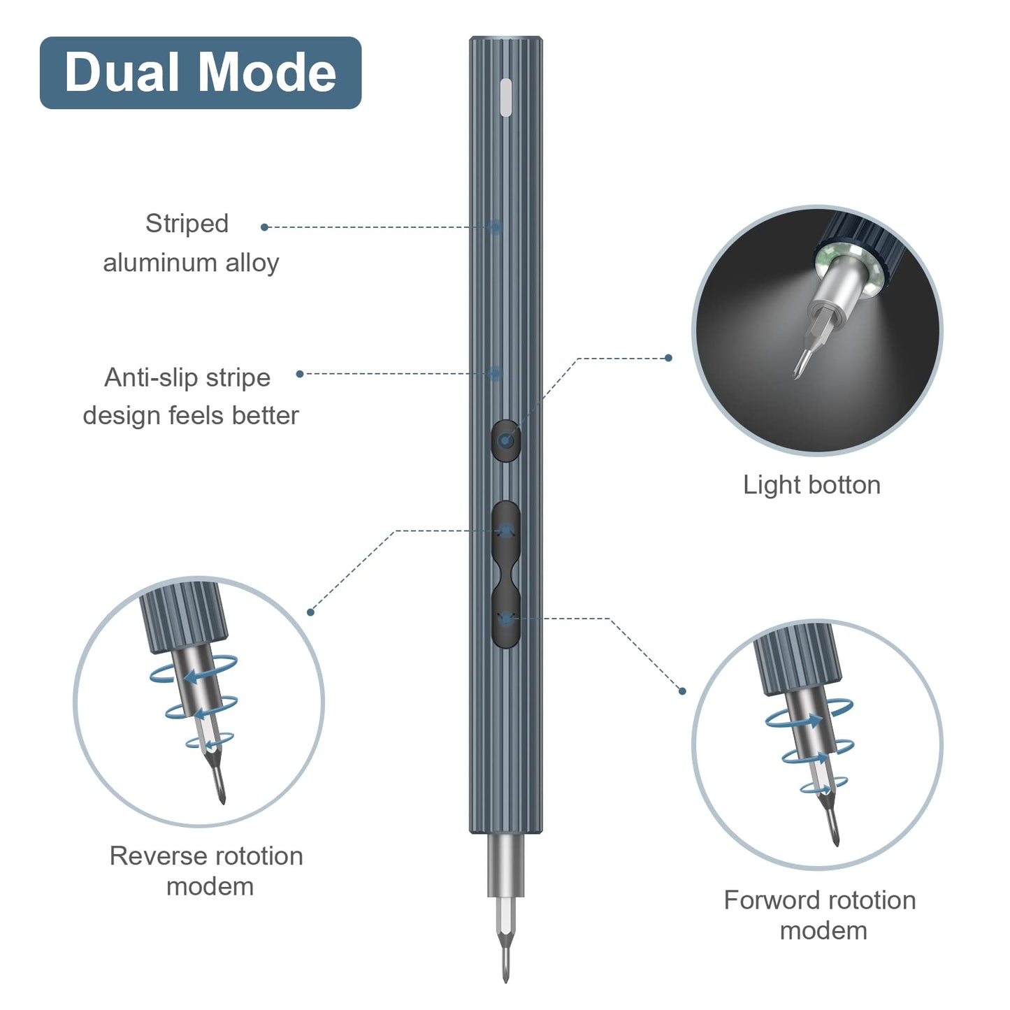 "36in1 Mini-Elektroschrauber: Präzision & LED für alle Reparaturen!"