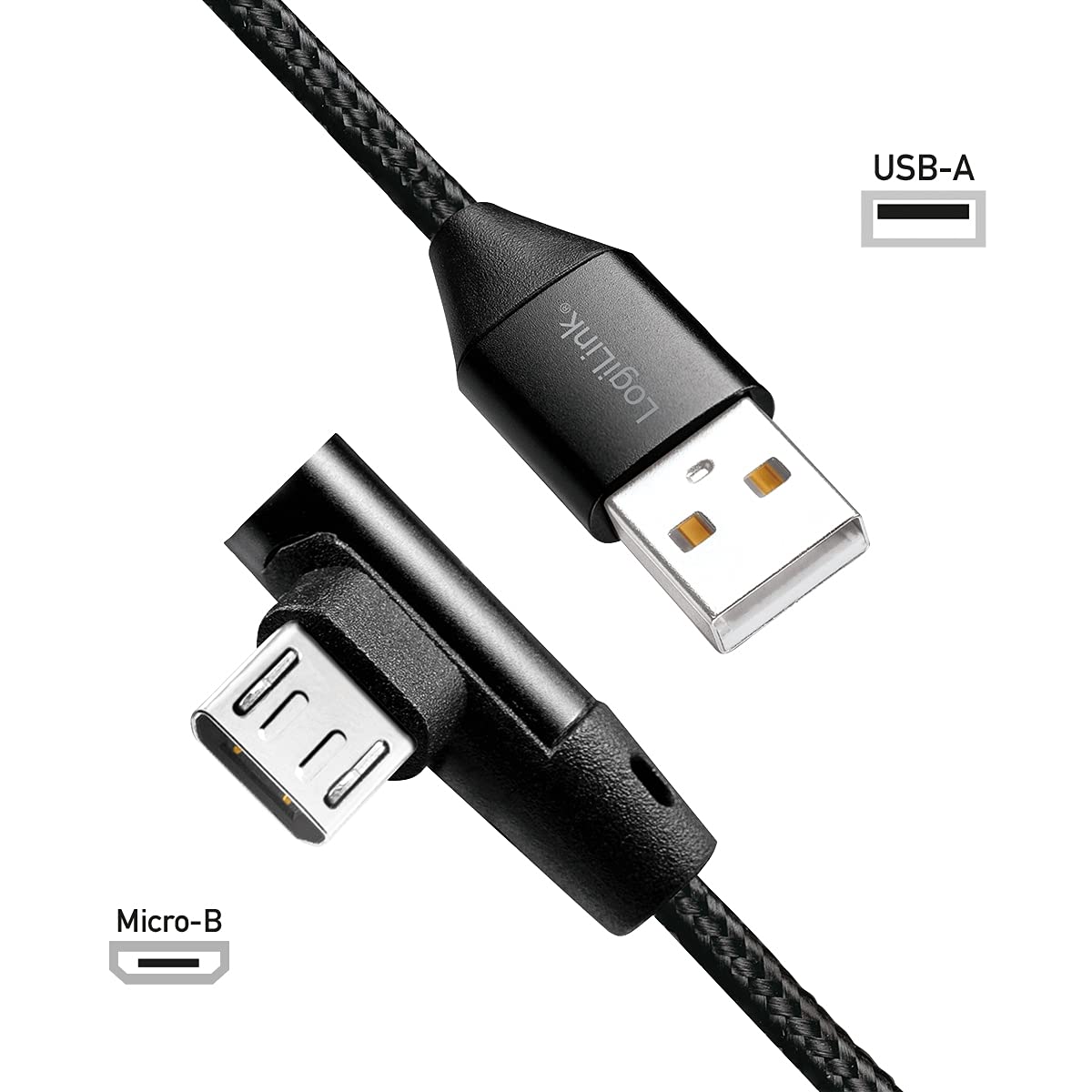 "Flexibles USB-Kabel: 0,3m schwarz mit abgewinkeltem Stecker für Komfort!"