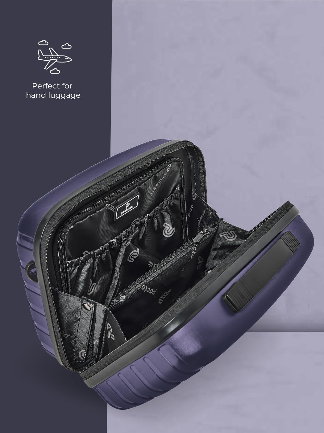 Pactastic Hartschalen Handgepäck Kosmetik-Koffer | Stabiles Beauty-Case mit Aufsteckfunktion | 34 x 17 x 27 cm aus Polypropylen (Collection 04)