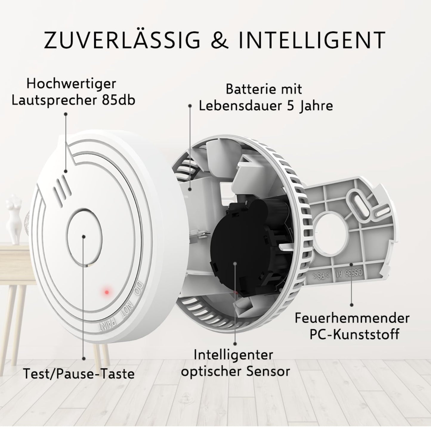 ELRO FS1805M | 2-Teiliges Rauchmelder-Set | Magnetisches Befestigungsset | 5 Jahre Batterie | Entspricht der europäischen Norm EN14604 | Weiß | Set mit 2 Stück