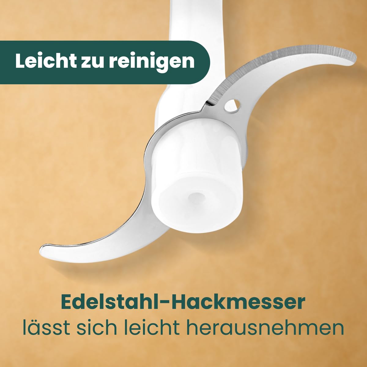"Vielseitiger 2-in-1 Zerkleinerer: Weißer Multizerkleinerer mit Ice Crush-Funktion"