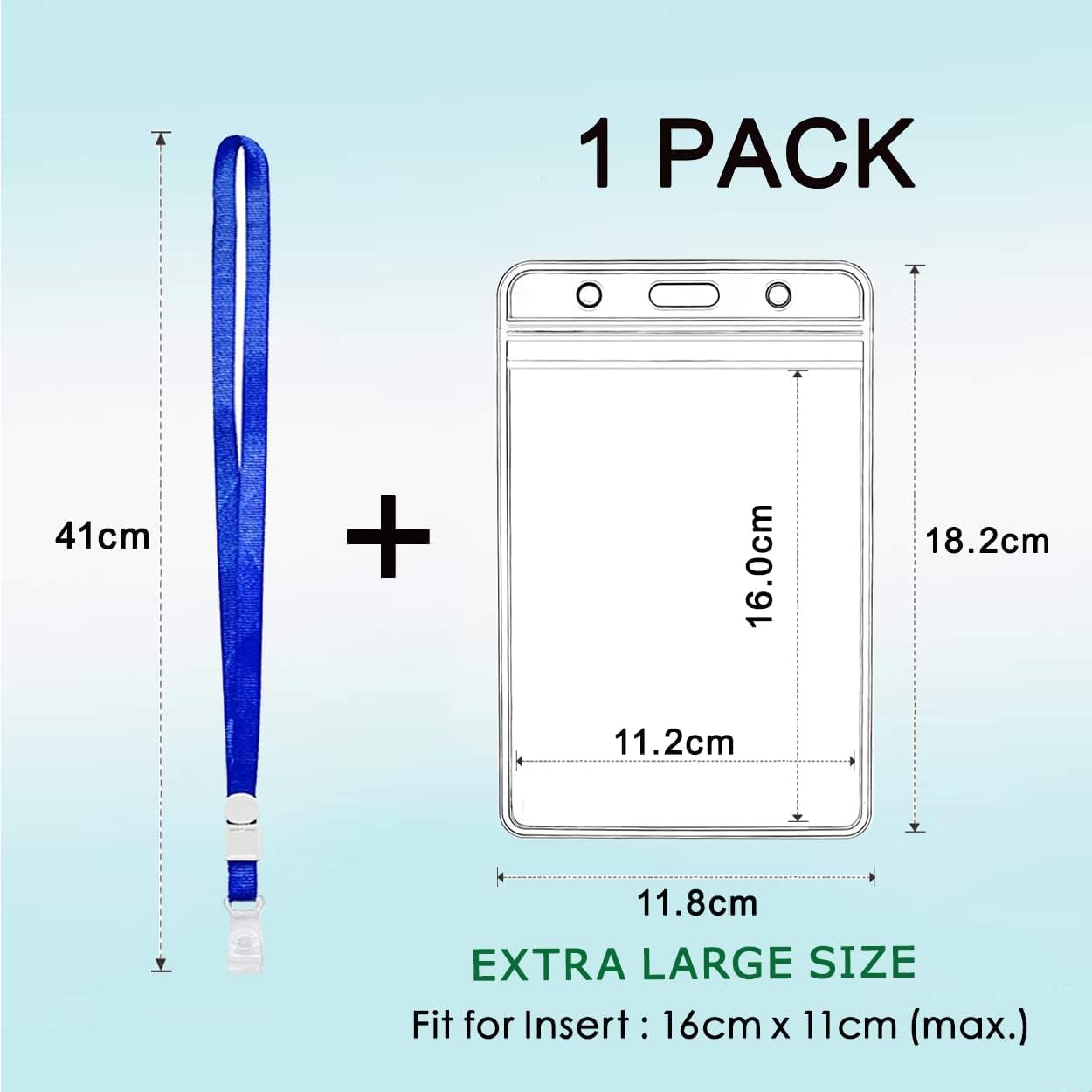 AZWOOD A6 Ausweishalter, 6 Stück 11x16cm Wasserdicht Ausweishüllen mit Schlüsselband, Transparenter PVC ID Kartenhülle Vertikal mit Lanyards für Studenten Mitabeiter Business Ausstellung