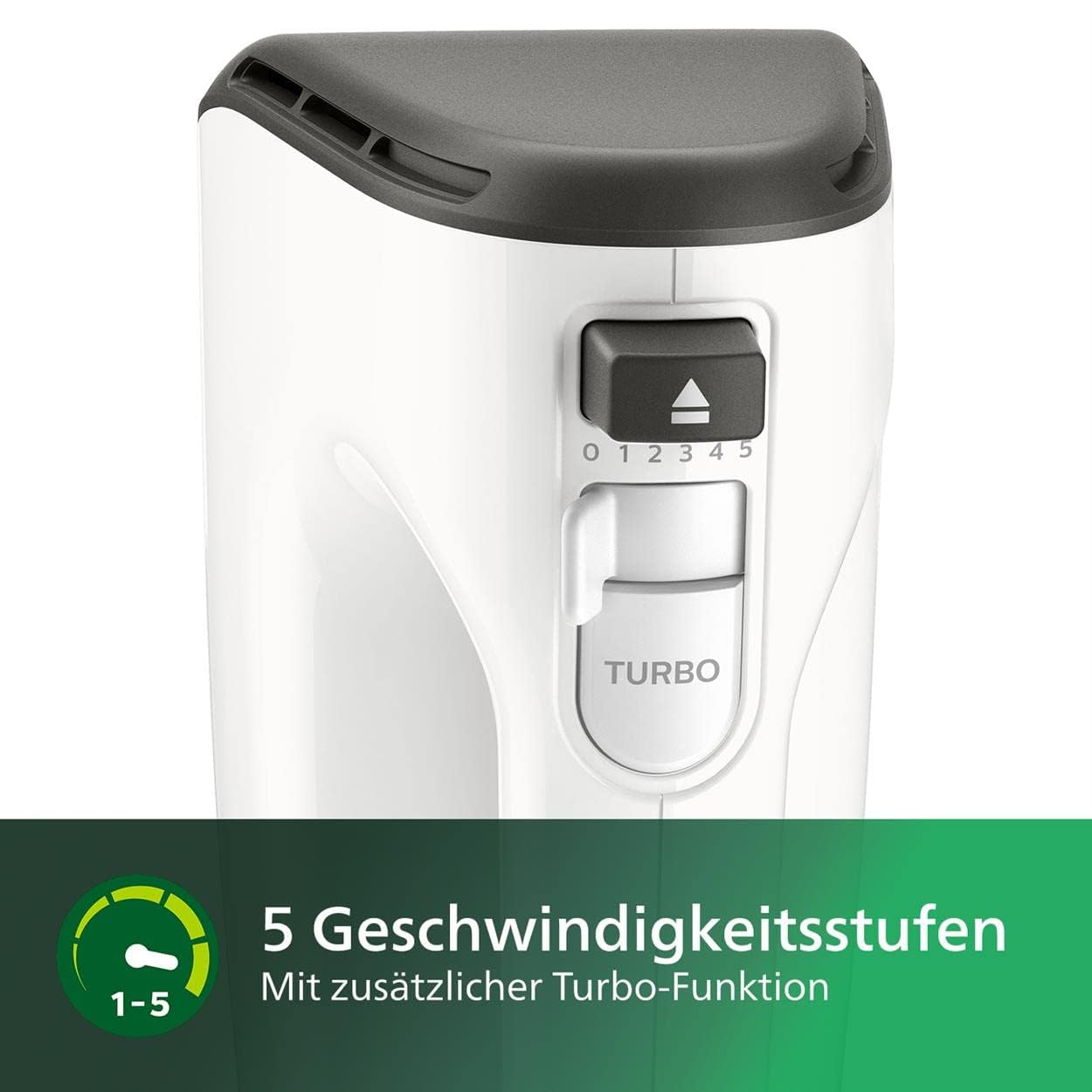 "Mixen leicht gemacht: Weißer Handmixer mit 5 Geschwindigkeiten, 450W Kraft"