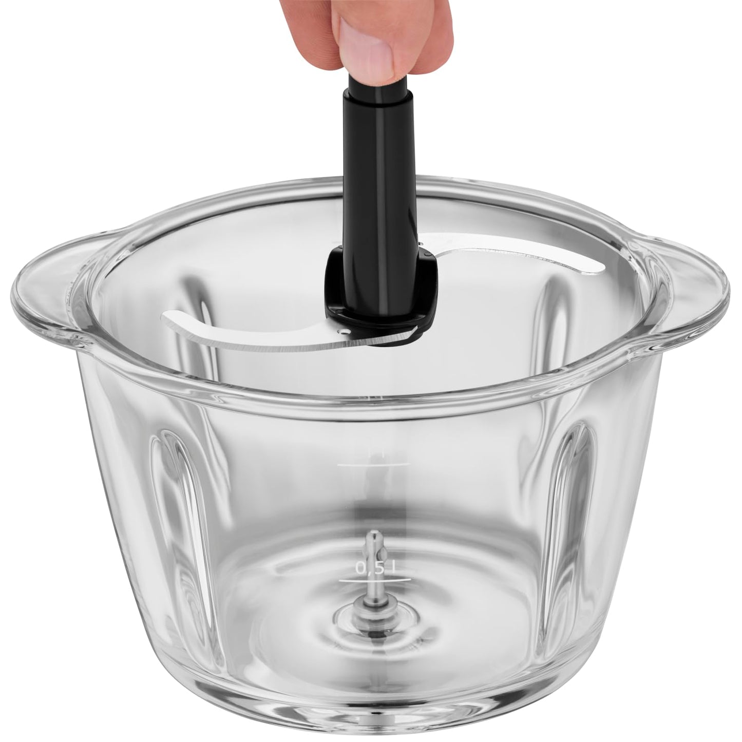 "Schneiden leicht gemacht: 1L Glas-Zerkleinerer mit 320 W für kreative Köche!"