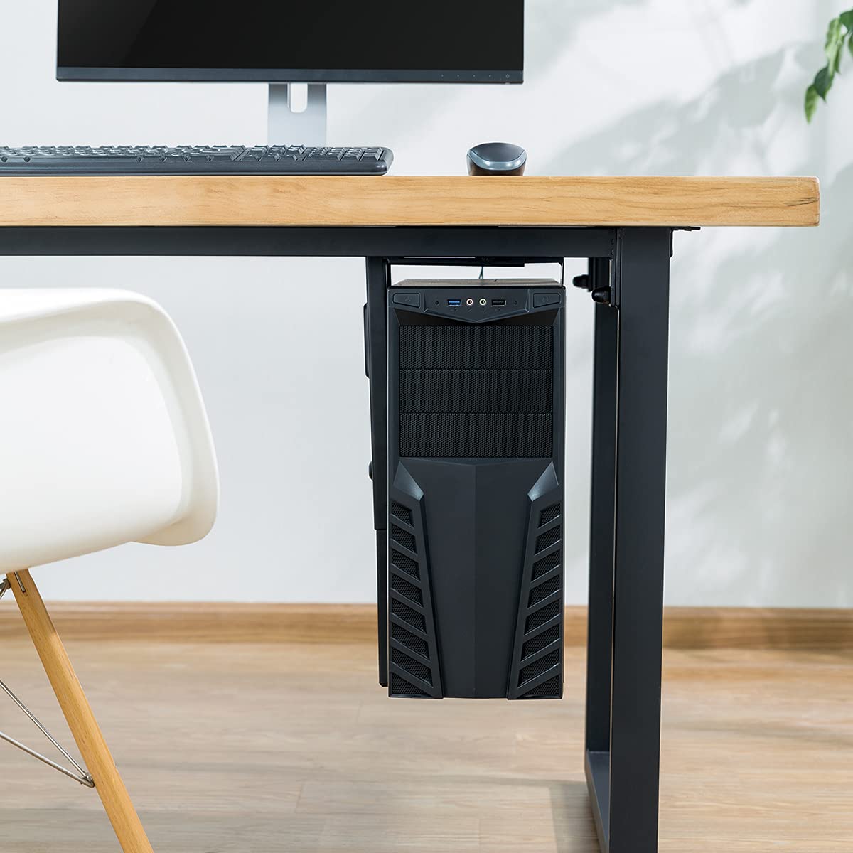 "Platzsparender Komfort: Drehbare PC-Halterung für 10 kg, Schwarz"