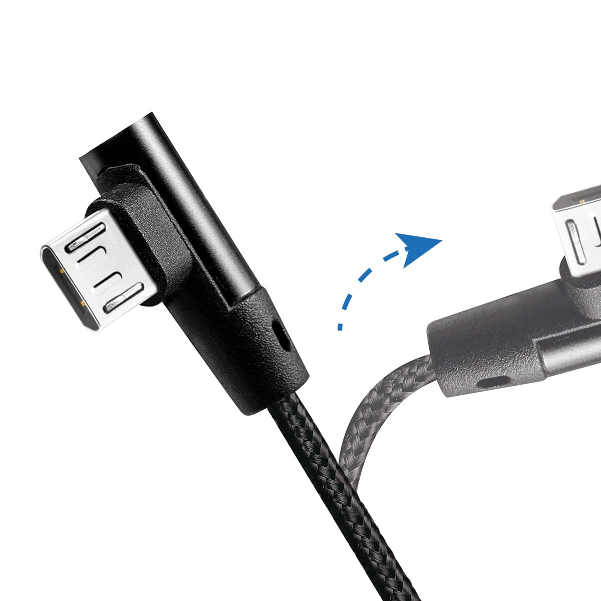 "Flexibles USB-Kabel: 0,3m schwarz mit abgewinkeltem Stecker für Komfort!"