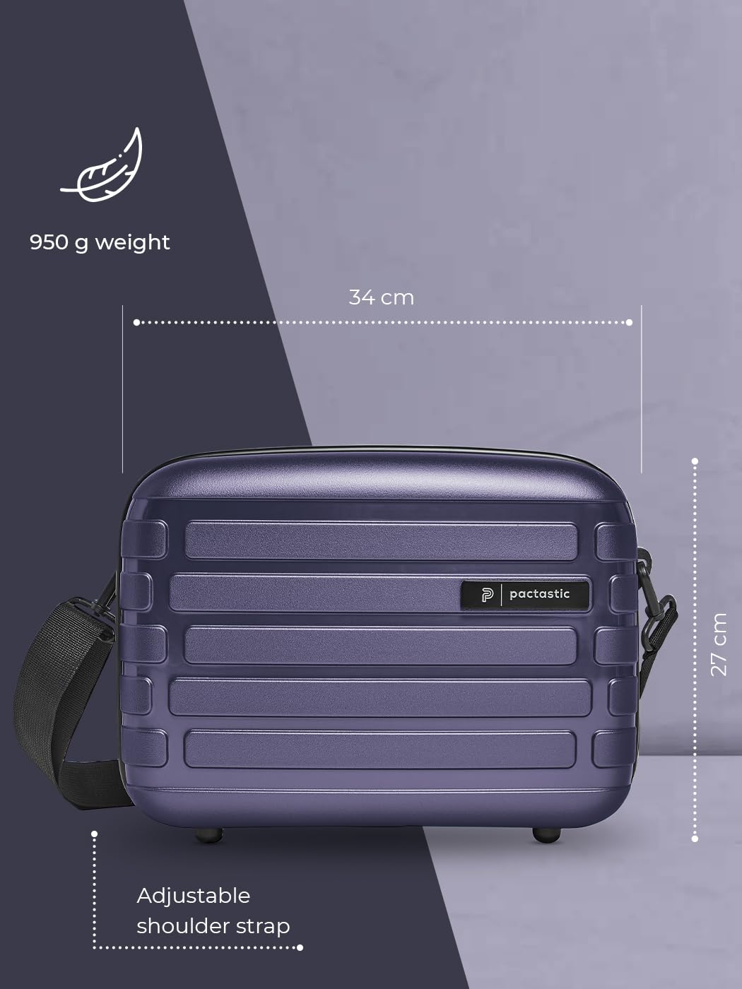 Pactastic Hartschalen Handgepäck Kosmetik-Koffer | Stabiles Beauty-Case mit Aufsteckfunktion | 34 x 17 x 27 cm aus Polypropylen (Collection 04)