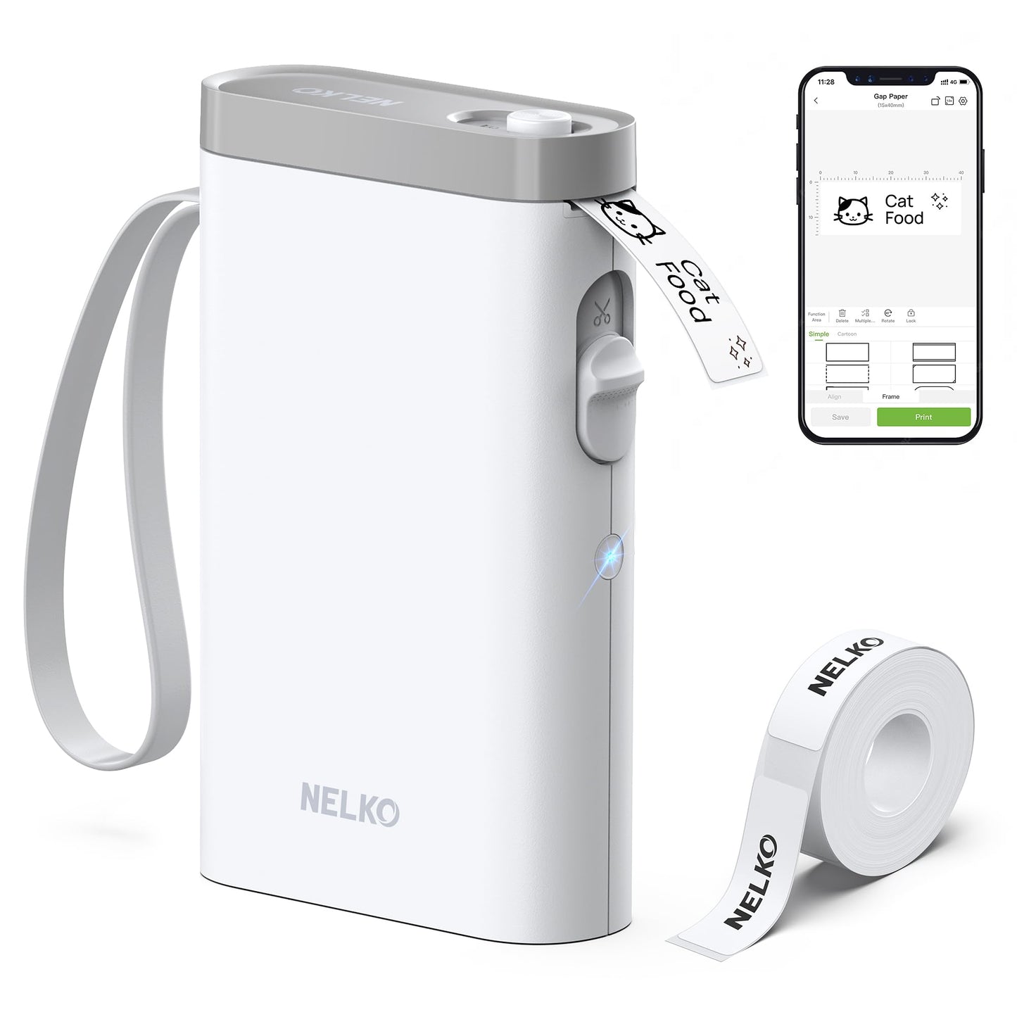 Nelko Etikettendrucker P21, Bluetooth P21 Selbstklebendes Etikettiergerät, Tragbarer beschriftungsgerät selbstklebend Labeldrucker