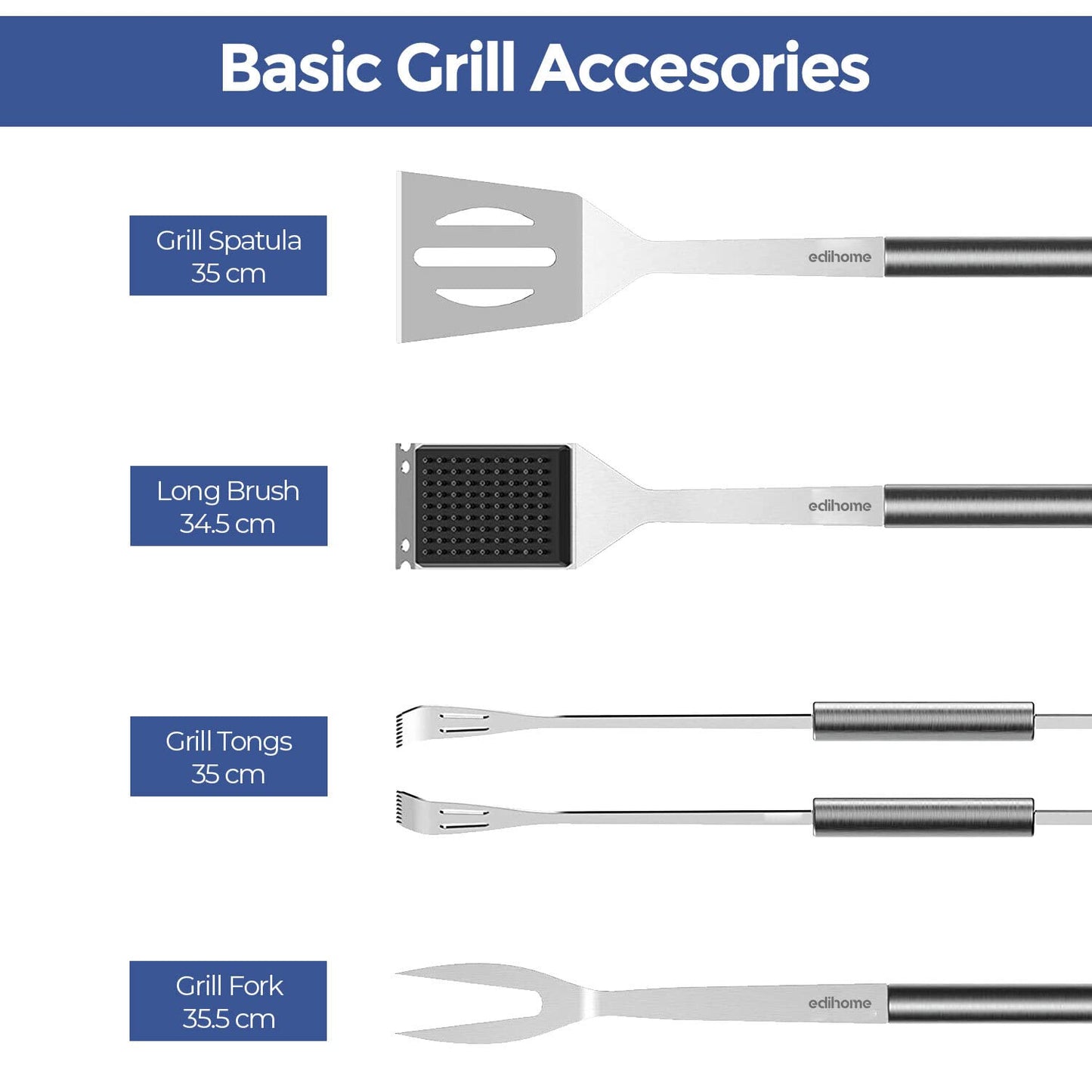 "Grillvergnügen deluxe: 25-teiliges Edelstahlset für unvergessliche BBQs!"