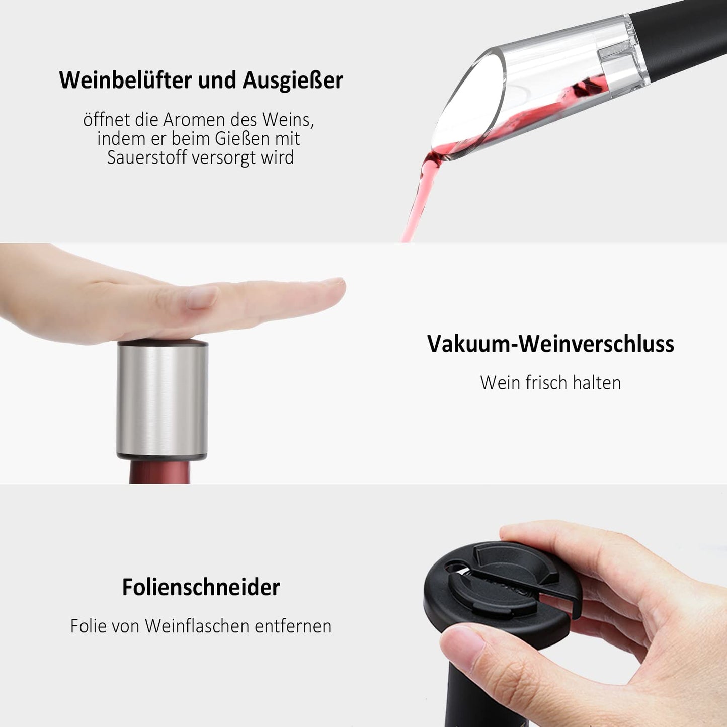 "Vielseitiges 4-in-1 Set: Edelstahl-Korkenzieher für Weinliebhaber"