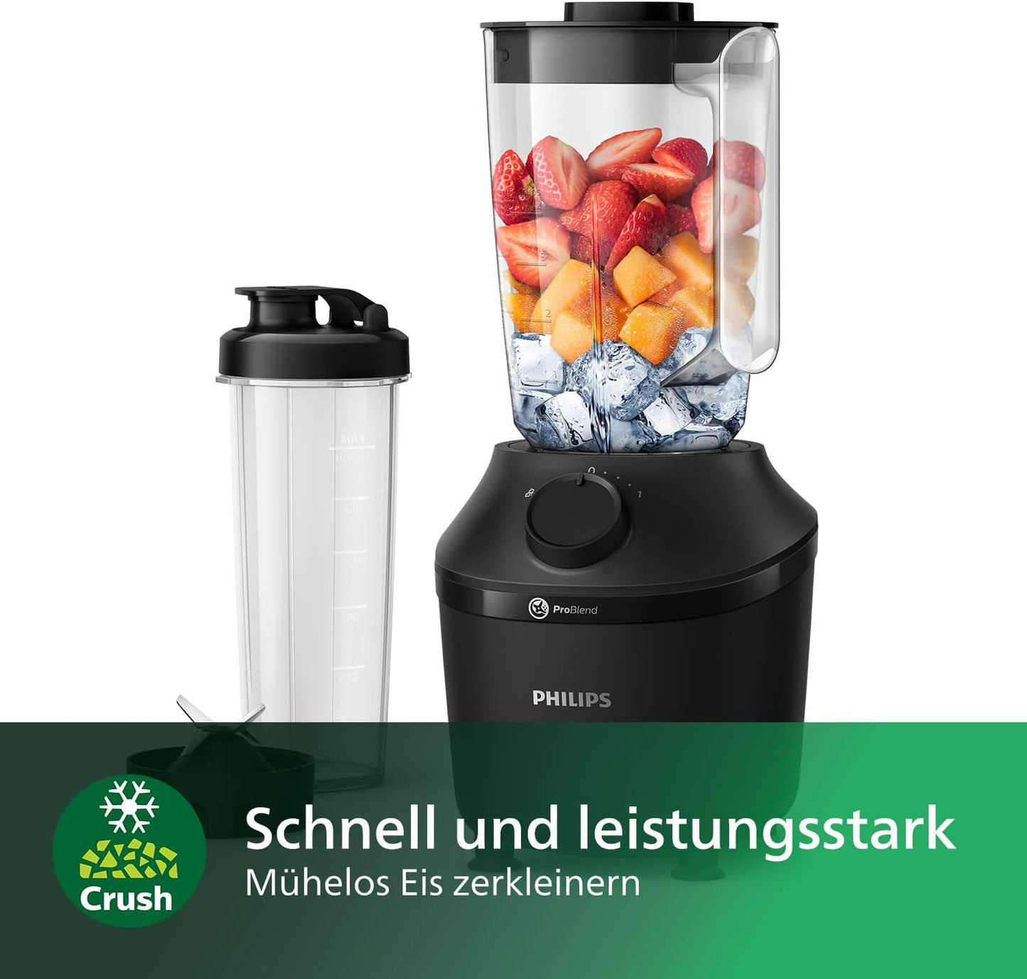 "Leistungsstarker Mixer: 1,9L für cremige Smoothies in Schwarz – einfach genießen!"