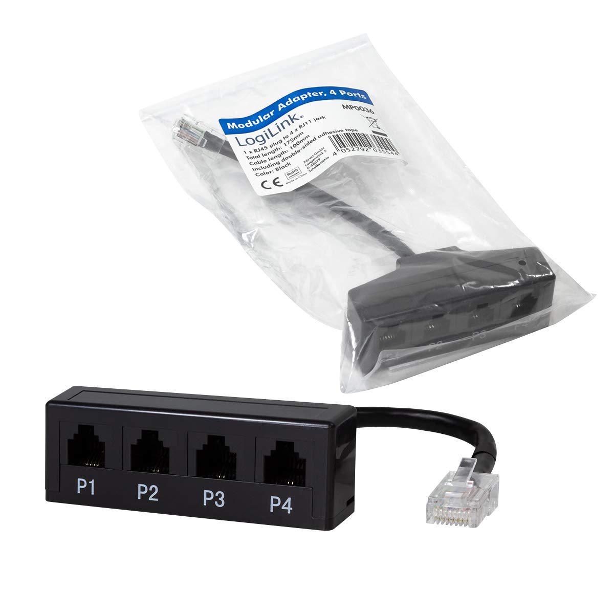 "Vielseitige Verbindung: 1x RJ45 zu 4x RJ11 für klare Kommunikation!"