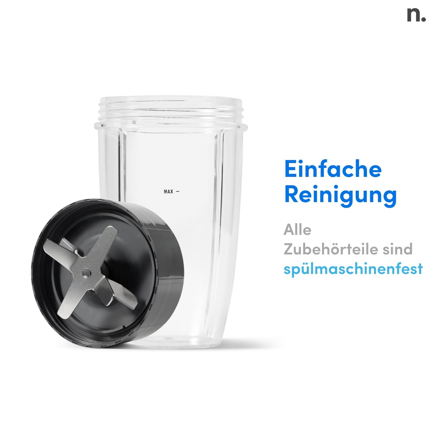 "Mixen leicht gemacht: Kompakter 900W Mixer in Schwarz für cremige Smoothies!"