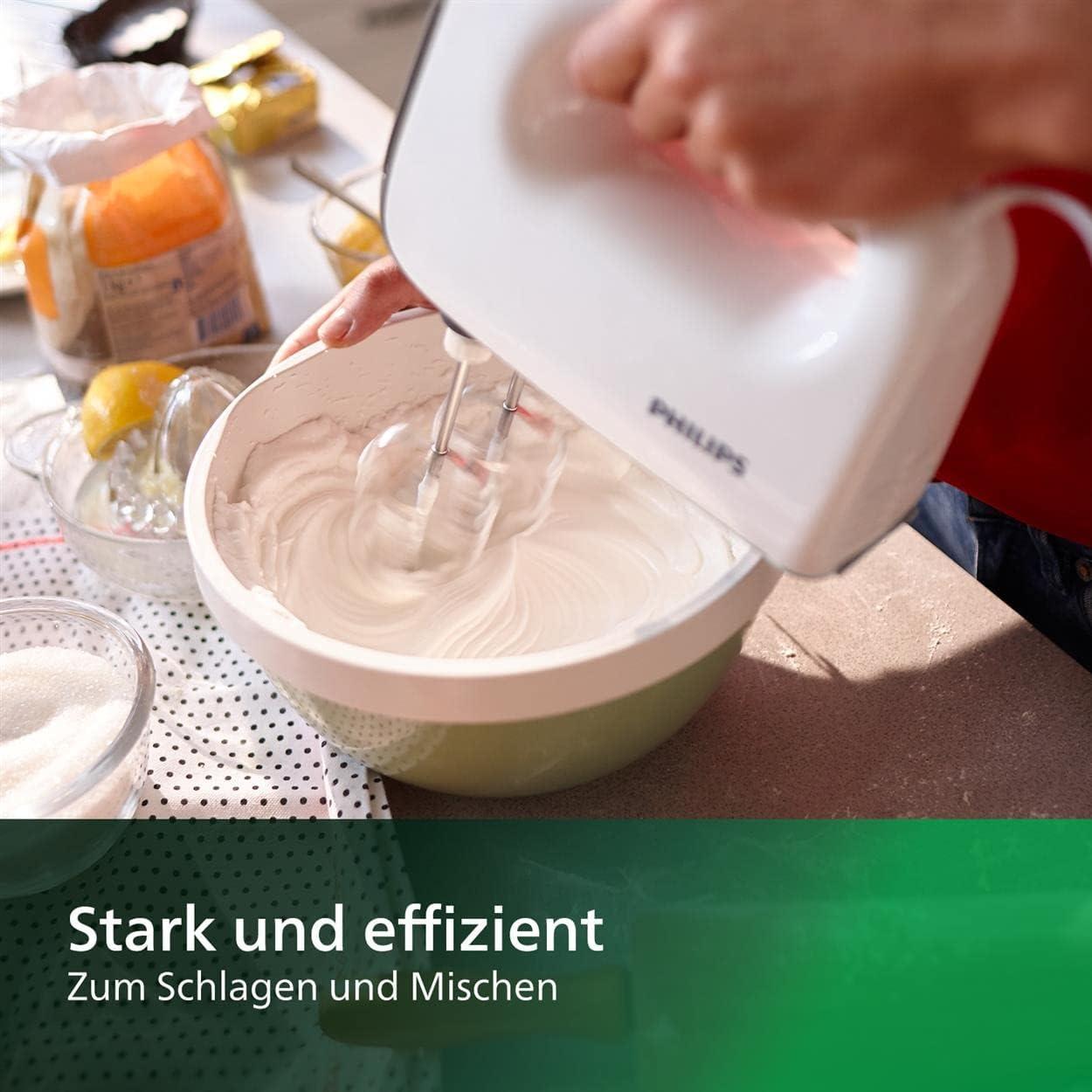 "Mixen leicht gemacht: Weißer Handmixer mit 5 Geschwindigkeiten, 450W Kraft"