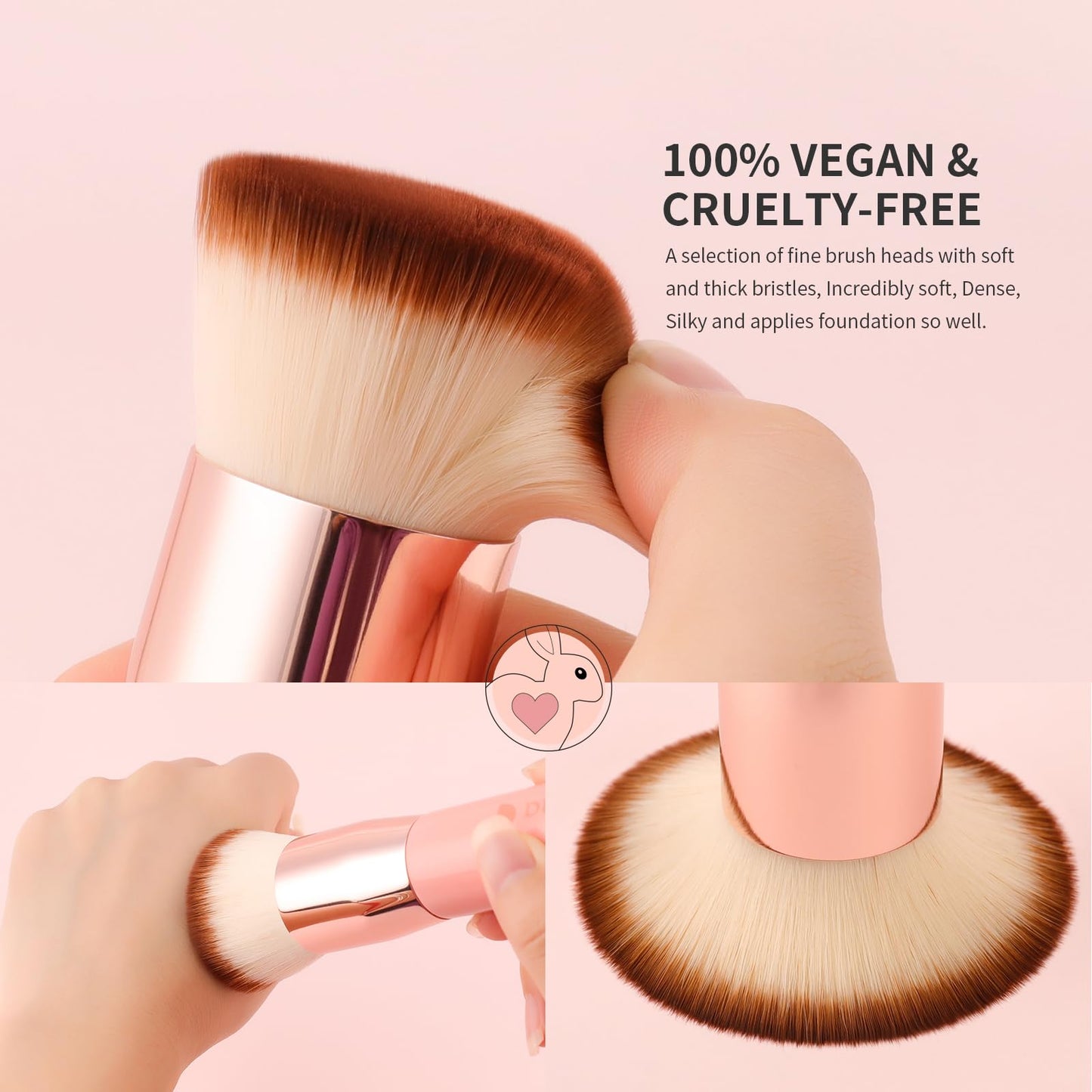 DUcare Foundation Pinsel Kabuki Make Up Pinsel Flat Top Pinsel Schminkpinsel Kosmetikpinsel - Ideal für Cremige, Pudrige oder Flüssige Foundation