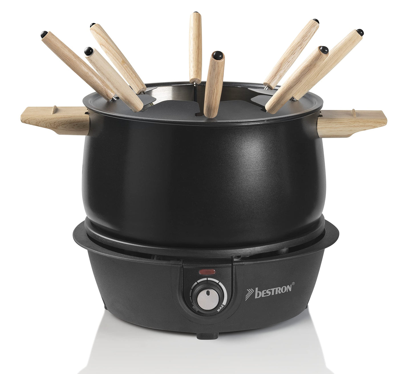 "Genießen Sie gemeinsam: Fondue Set für 8 Personen in Schwarz & Holz"