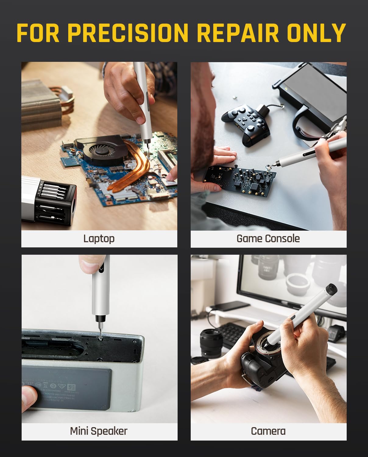 "Präzision in Weiß: 50-in-1 Mini-Elektroschrauber für perfekte Reparaturen"