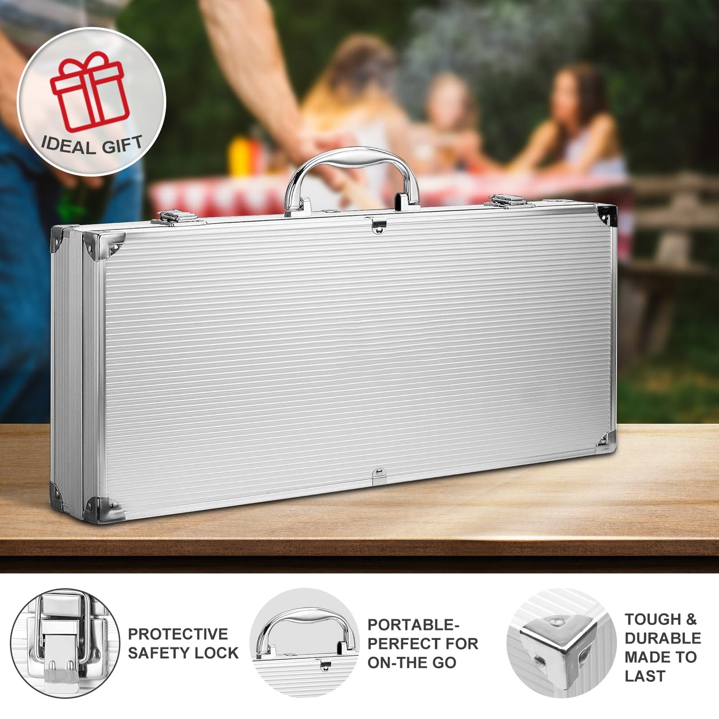 "Vollständiges 20er Grillzubehör-Set in Edelstahl – Perfekt für Grillmeister!"