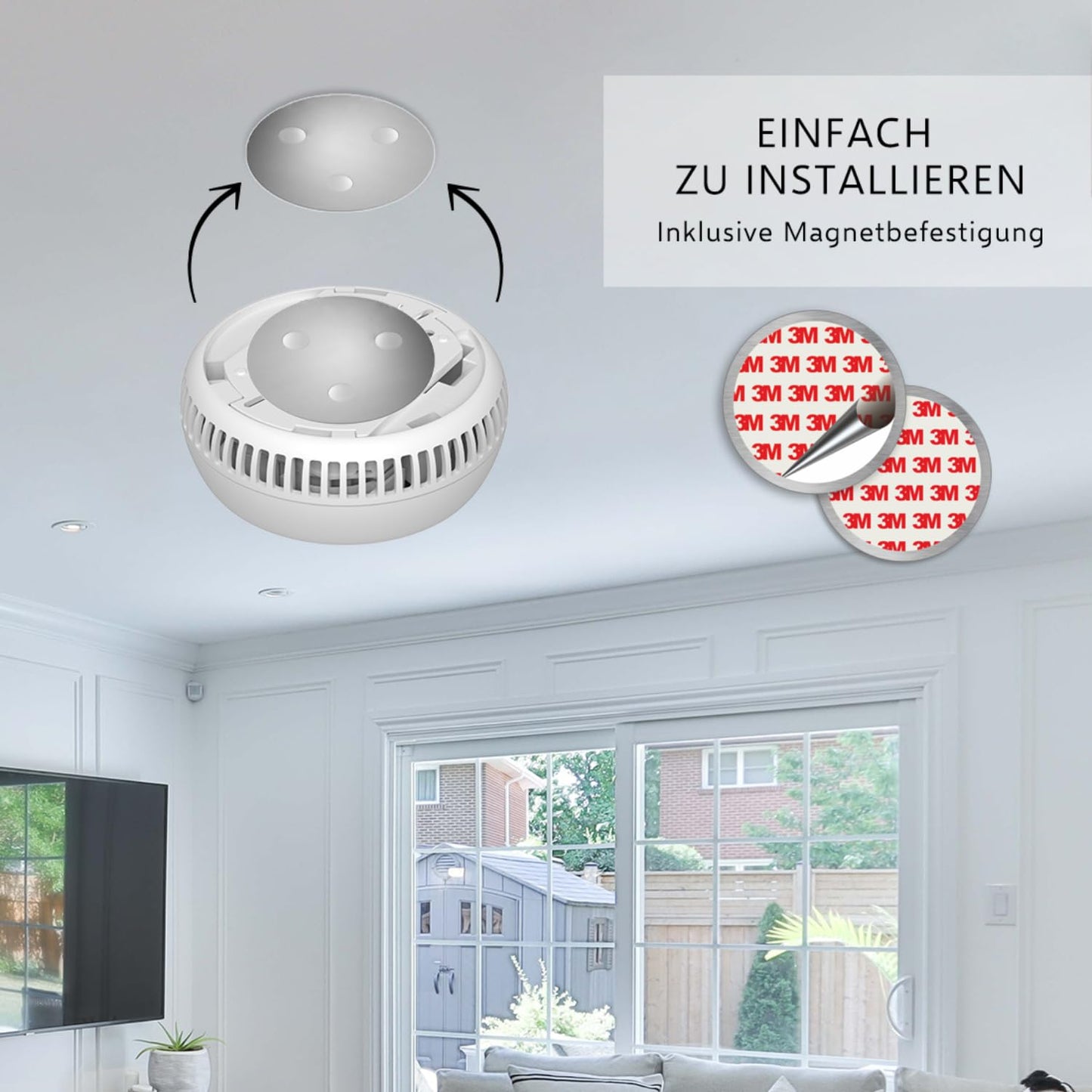 ELRO FS1805M | 2-Teiliges Rauchmelder-Set | Magnetisches Befestigungsset | 5 Jahre Batterie | Entspricht der europäischen Norm EN14604 | Weiß | Set mit 2 Stück
