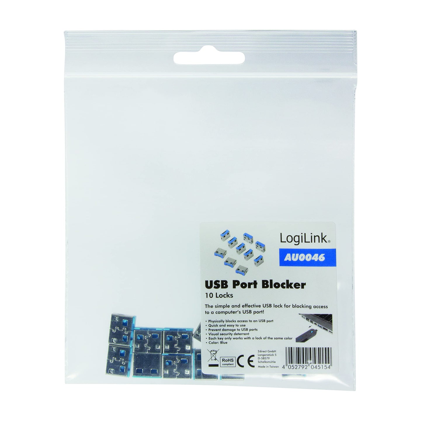 "Schutz für Ihre Geräte: 10x USB-Port-Blocker Schlösser in Grau"