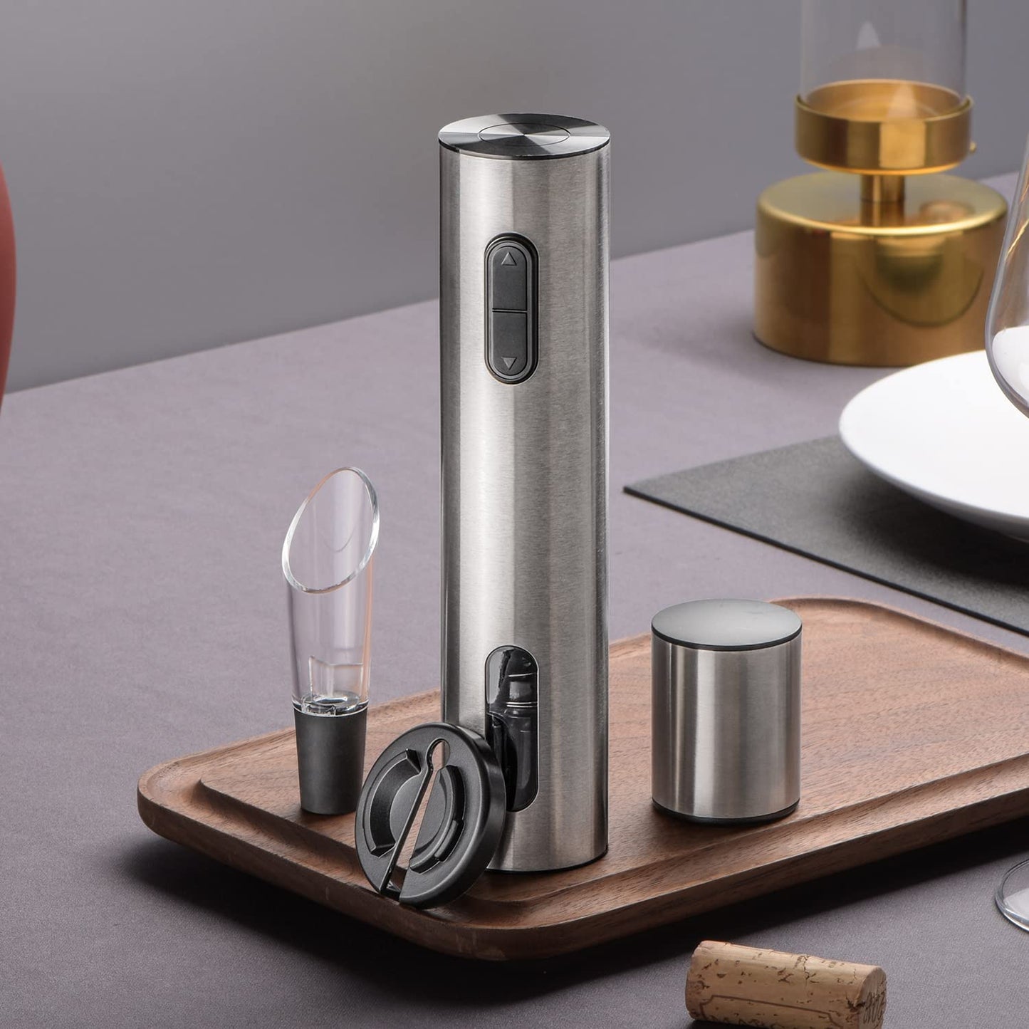 "Vielseitiges 4-in-1 Set: Edelstahl-Korkenzieher für Weinliebhaber"
