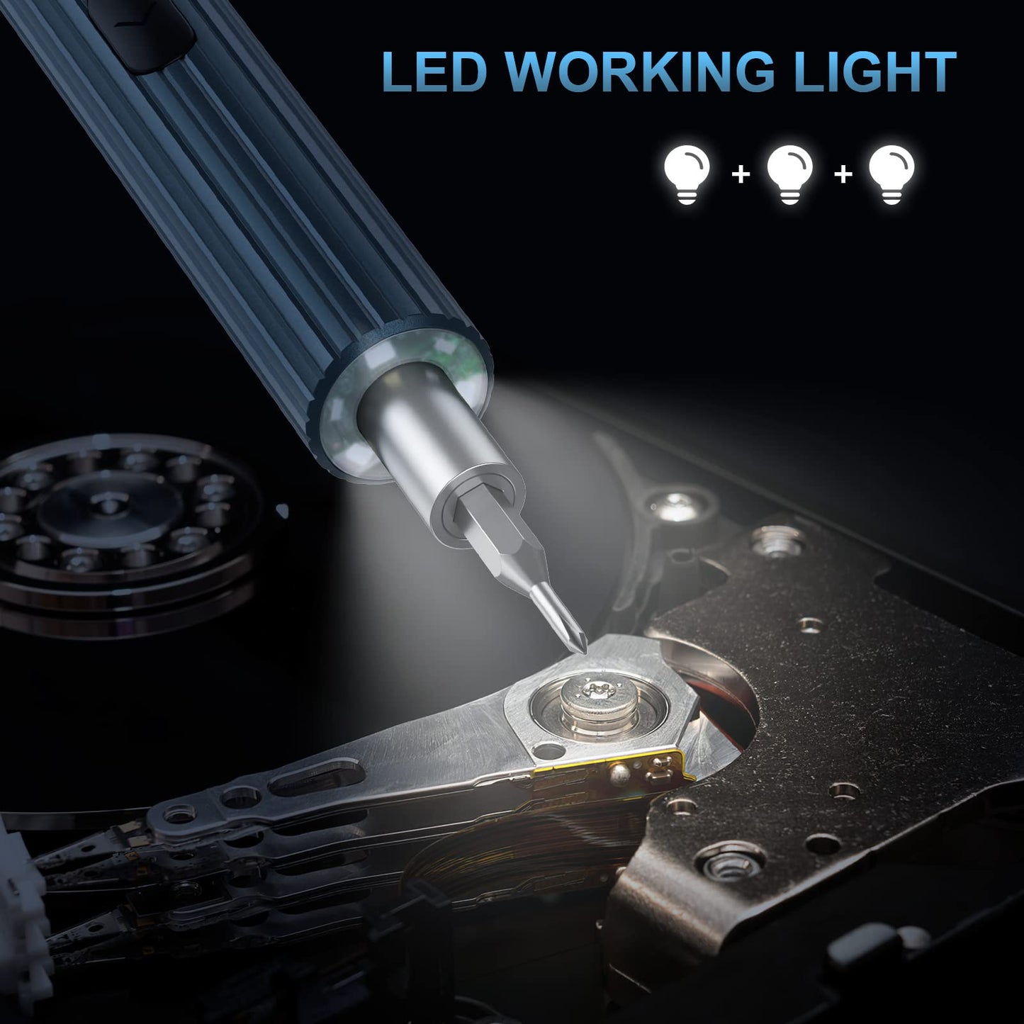 "36in1 Mini-Elektroschrauber: Präzision & LED für alle Reparaturen!"